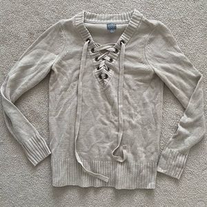 Lace up sweater